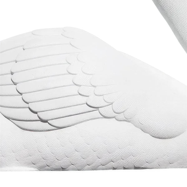 Heinimex Swan Amore event prop, textured white painted finish, romantic luxury wedding display style close up detail