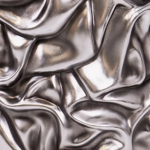 Heinimex Tela Planter Small commercial planter, crumpled metallic Silver Leaf finish, modern sculptural interior style close up detail
