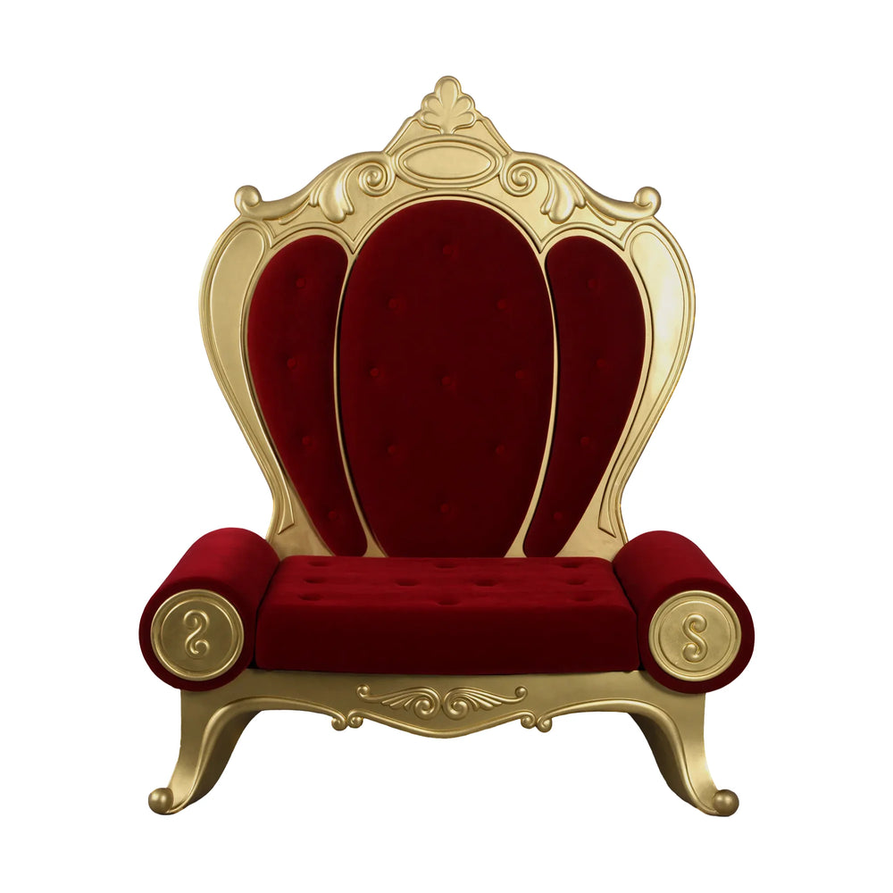 Throne Rococo Armless 160Cm Gold&Red Upholstery (Not In Aus)