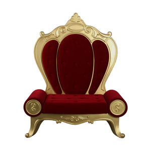 Throne Rococo Armless 160Cm Gold&Red Upholstery (Not In Aus)