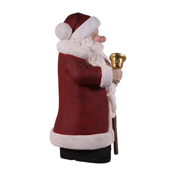Heinimex Vintage Santa 4ft w/ Cane Christmas decor, realistic painted finish with textured trim, classic nostalgic holiday display style side view