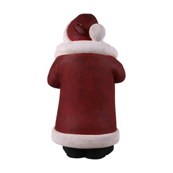 Heinimex Vintage Santa 4ft w/ Cane Christmas decor, realistic painted finish with textured trim, classic nostalgic holiday display style back view