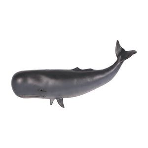 Decorative wall-mounted sculpture of a dark grey sperm whale featuring a prominent blunt head and a raised, curved tail.
