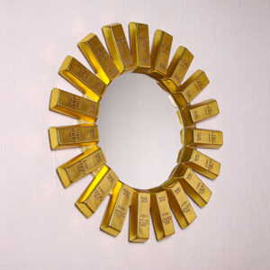Round Mirror Gold Bar
