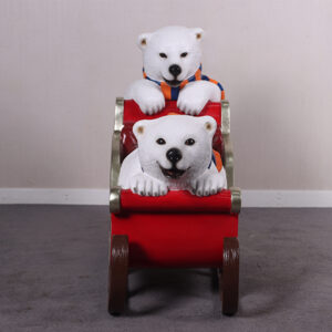 Polar Bear Cubs with Sleigh